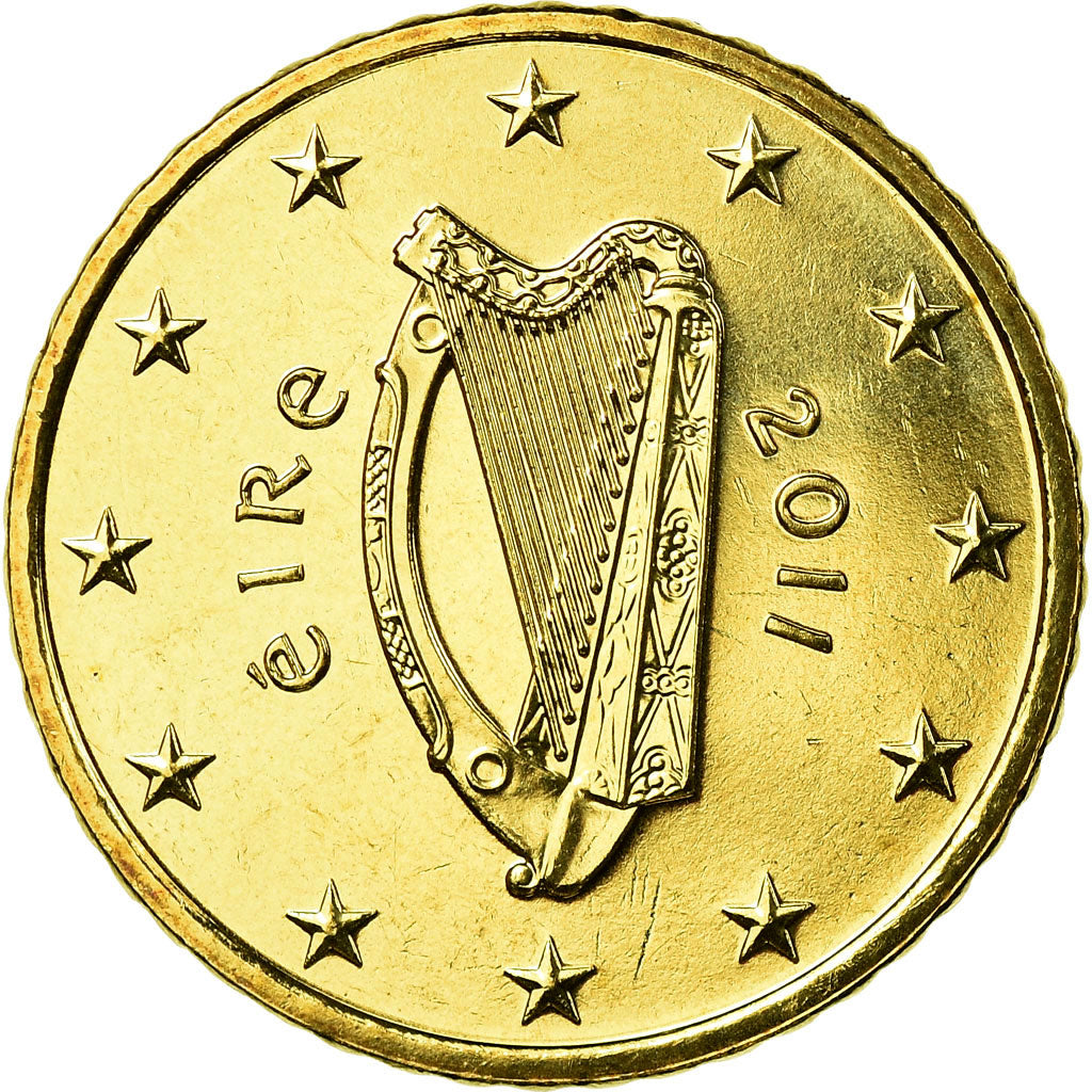 REPUBLIKA IRLANDII, 50 Euro Cent, 2011, MS(65-70), Mosiądz, KM:49