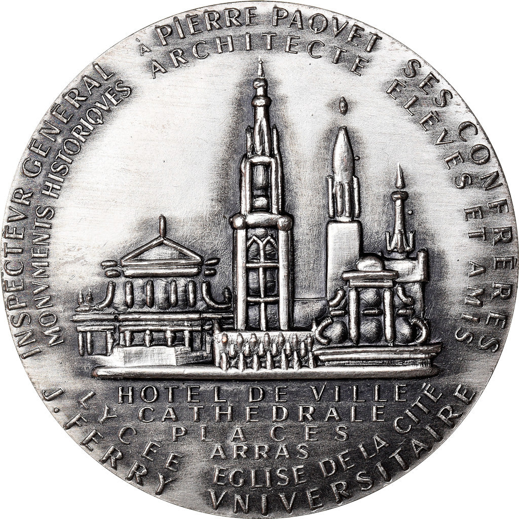 France, Médaille, Hommage à Pierre Paquet, Architecte, Arras, Arts & Culture