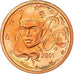 France, Euro Cent, 2001, Proof, MS(65-70), Copper Plated Steel, KM:1282