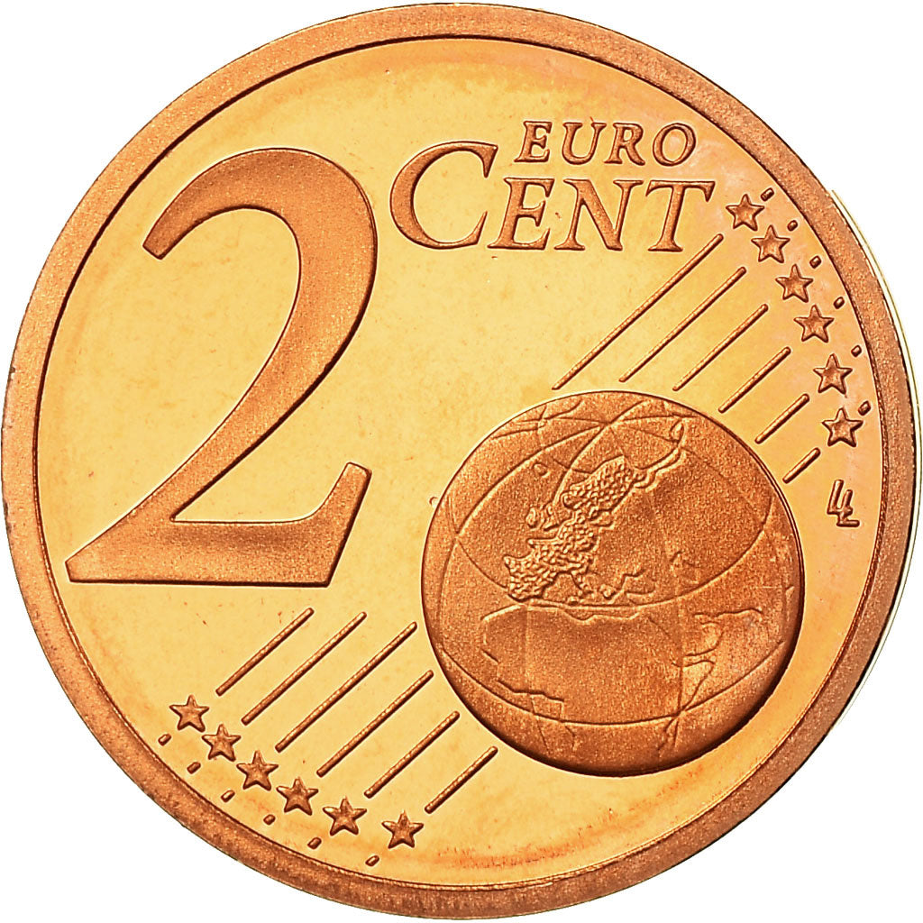 France, 2 Euro Cent, 2001, Proof, MS(65-70), Copper Plated Steel, KM:1283