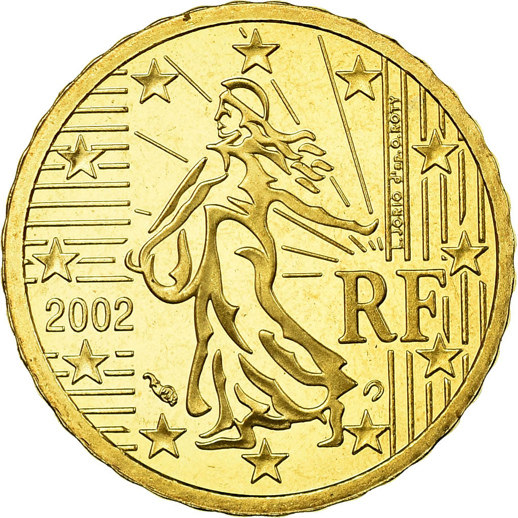 France, 10 Euro Cent, 2002, Proof, MS(65-70), Brass, KM:1285