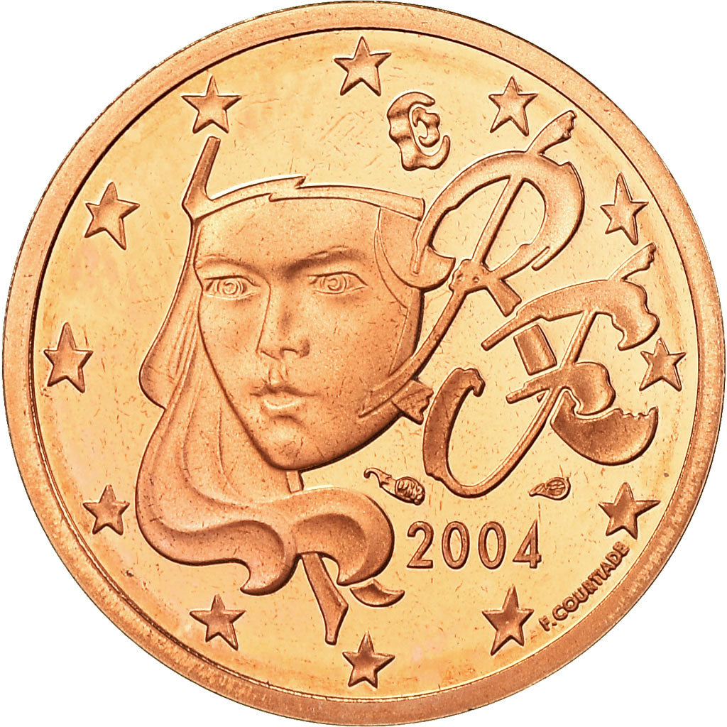 France, 2 Euro Cent, 2004, Proof, MS(65-70), Copper Plated Steel, KM:1283