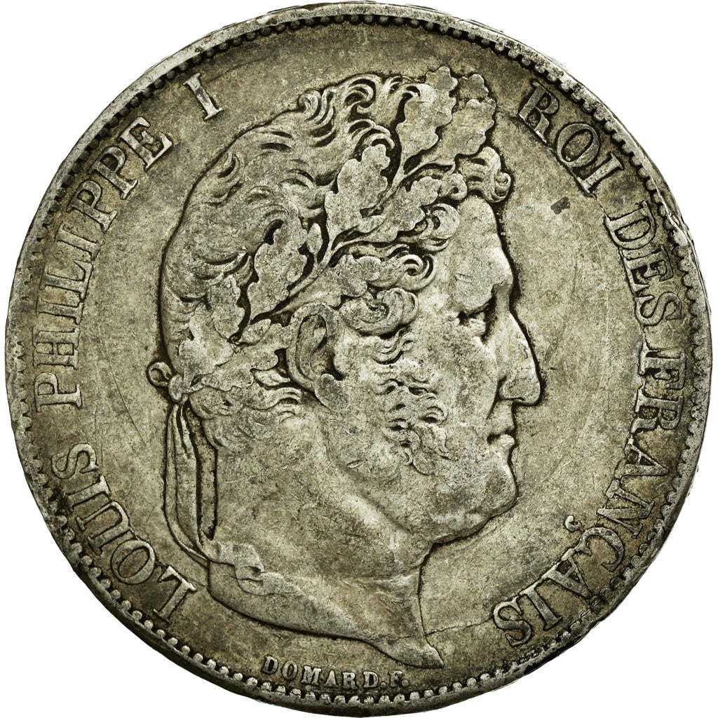 Moneta, Francia, Louis-Philippe, 5 Francs, 1848, Strasbourg, MB+, Argento