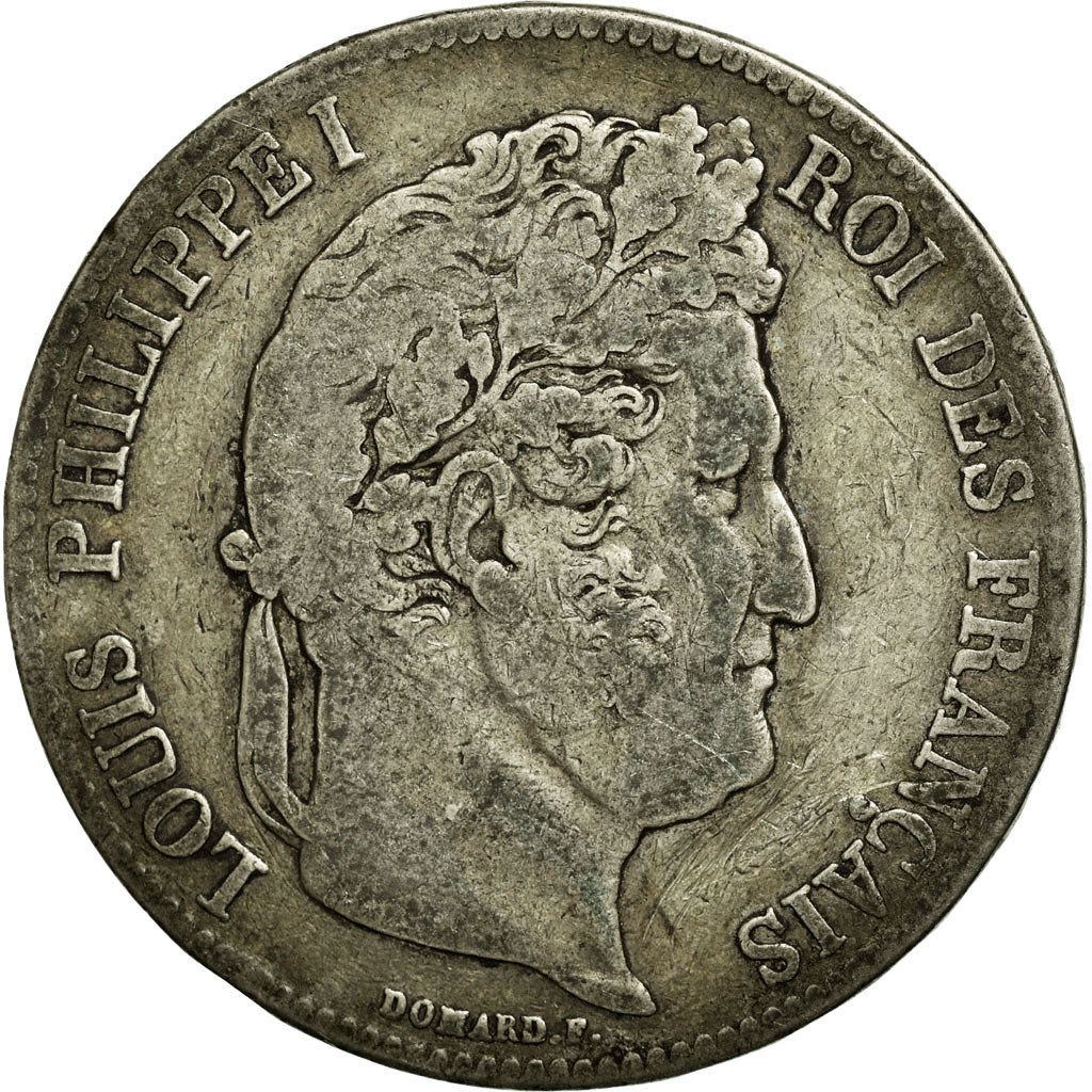 Coin, France, Louis-Philippe, 5 Francs, 1839, Rouen, VF(20-25), Silver