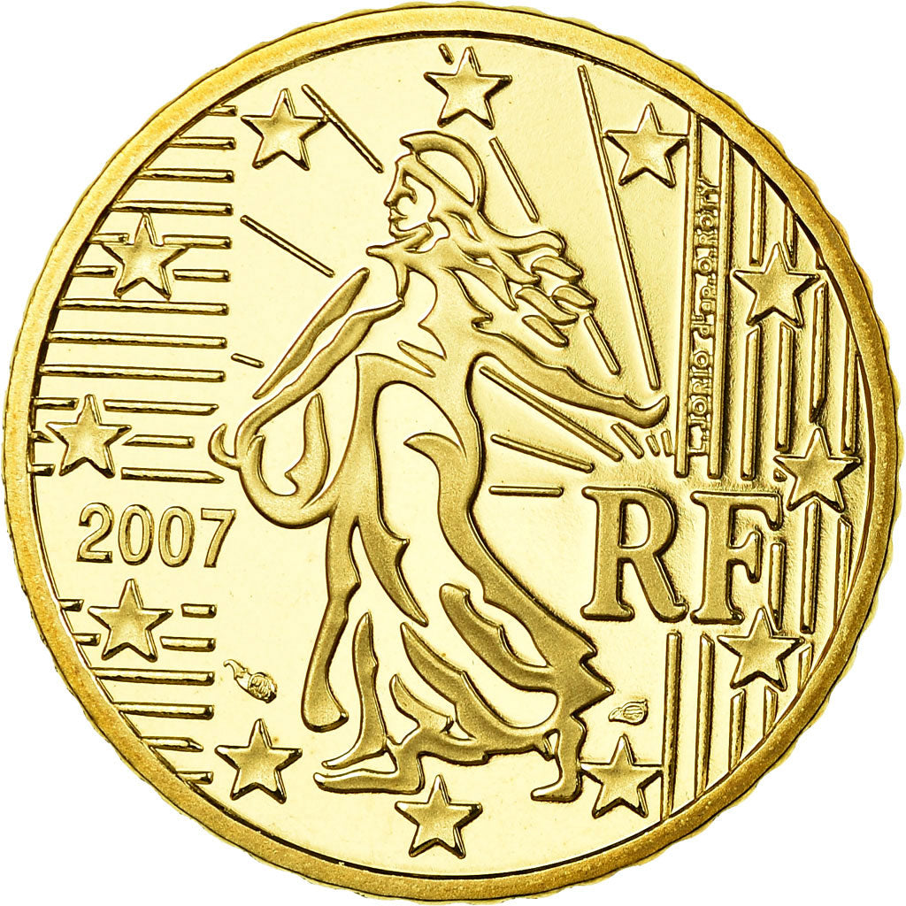 France, 50 Euro Cent, 2007, Proof, MS(65-70), Brass, KM:1412