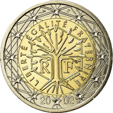 France, 2 Euro, 2002, MS(65-70), Bi-Metallic, KM:1289