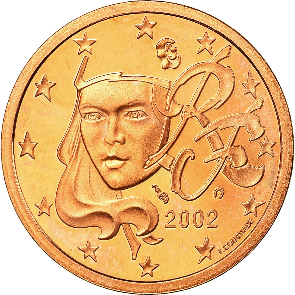 France, 5 Euro Cent, 2002, Proof, MS(65-70), Copper Plated Steel, KM:1284