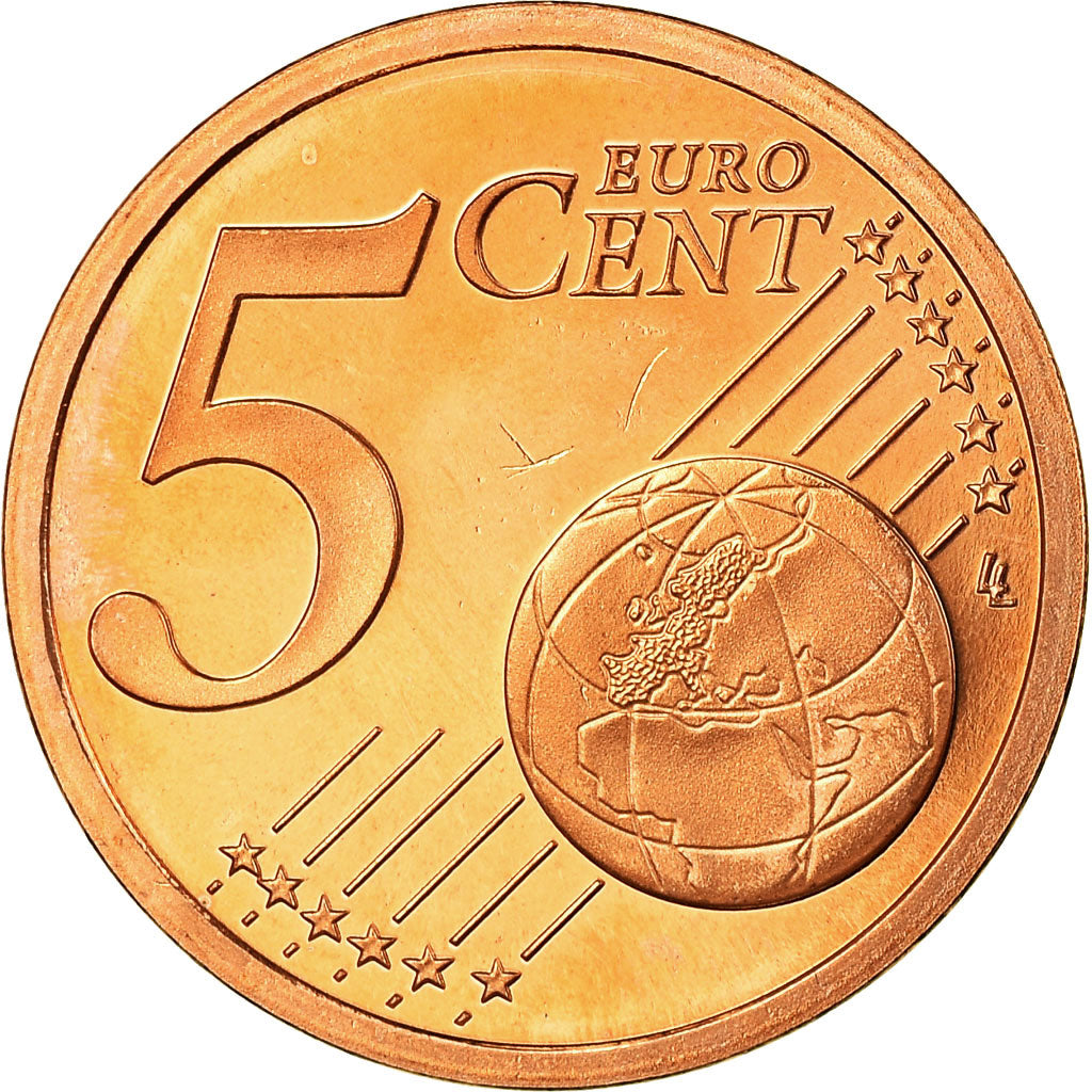 France, 5 Euro Cent, 2002, Proof, MS(65-70), Copper Plated Steel, KM:1284