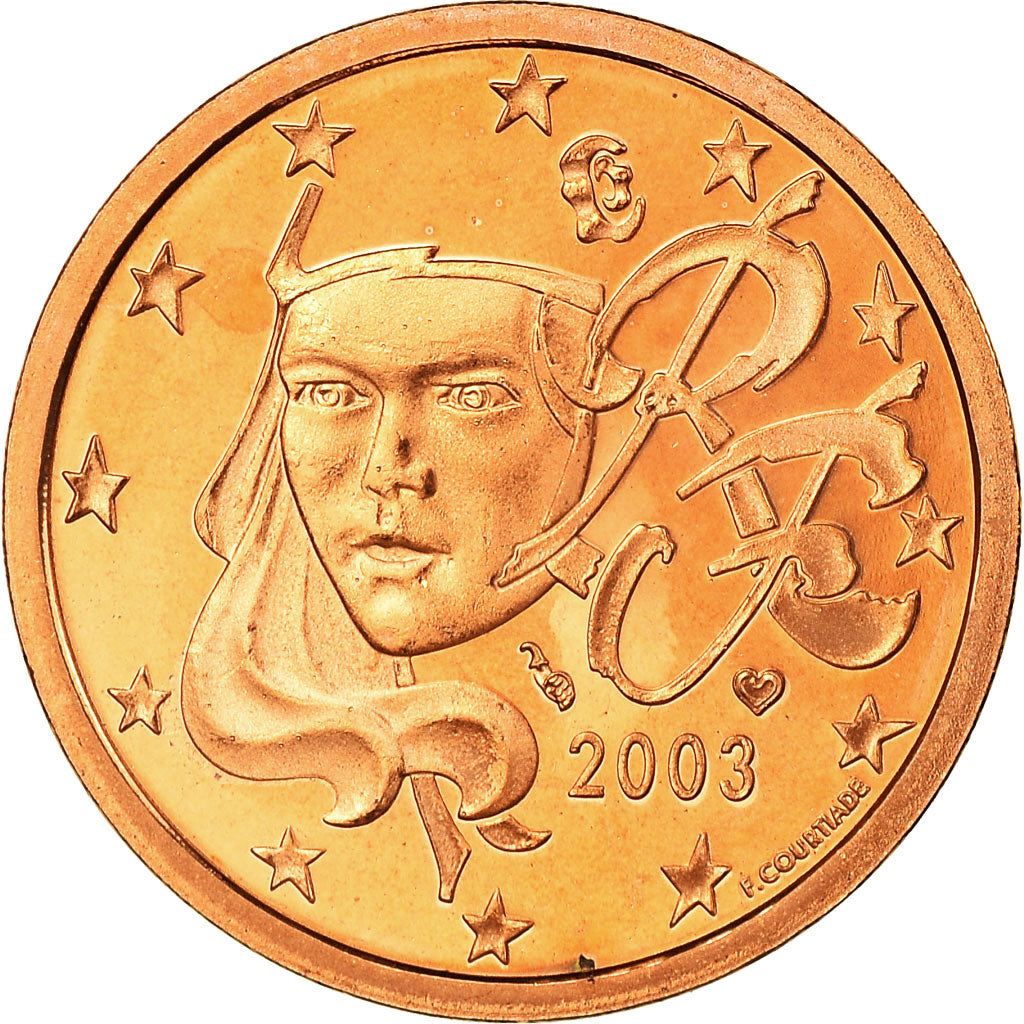 France, 5 Euro Cent, 2003, MS(65-70), Copper Plated Steel, KM:1284