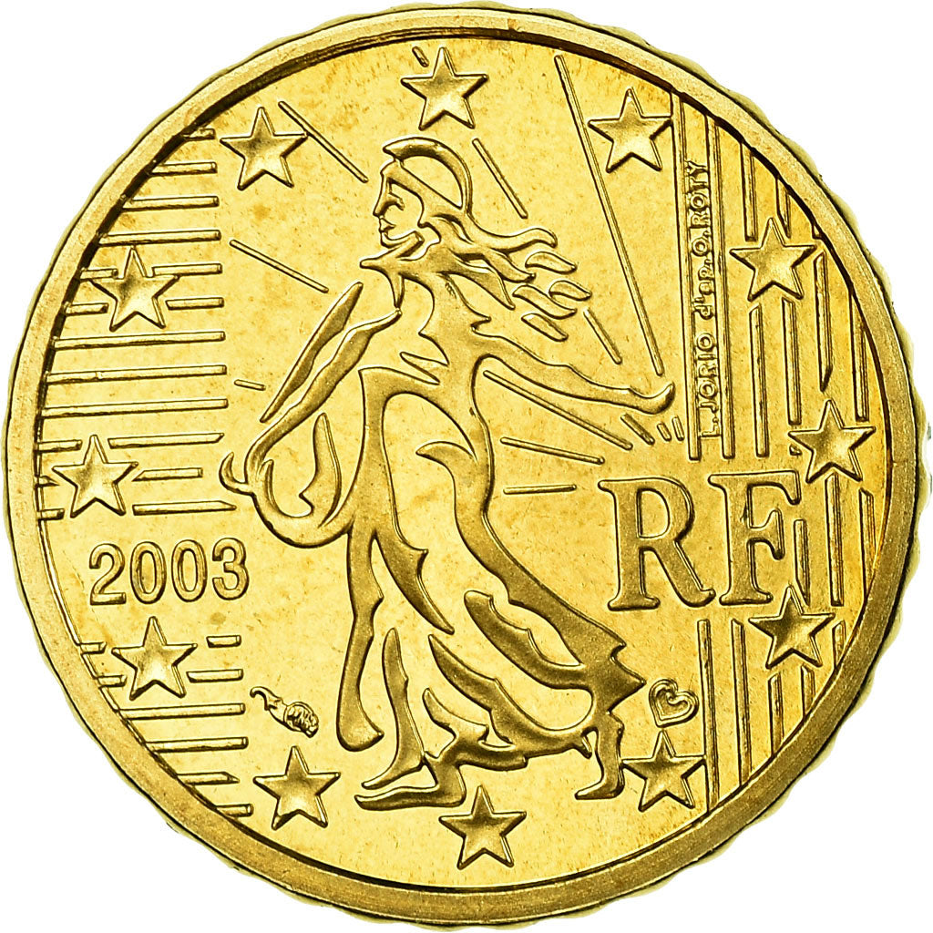 France, 10 Euro Cent, 2003, Proof, MS(65-70), Brass, KM:1285
