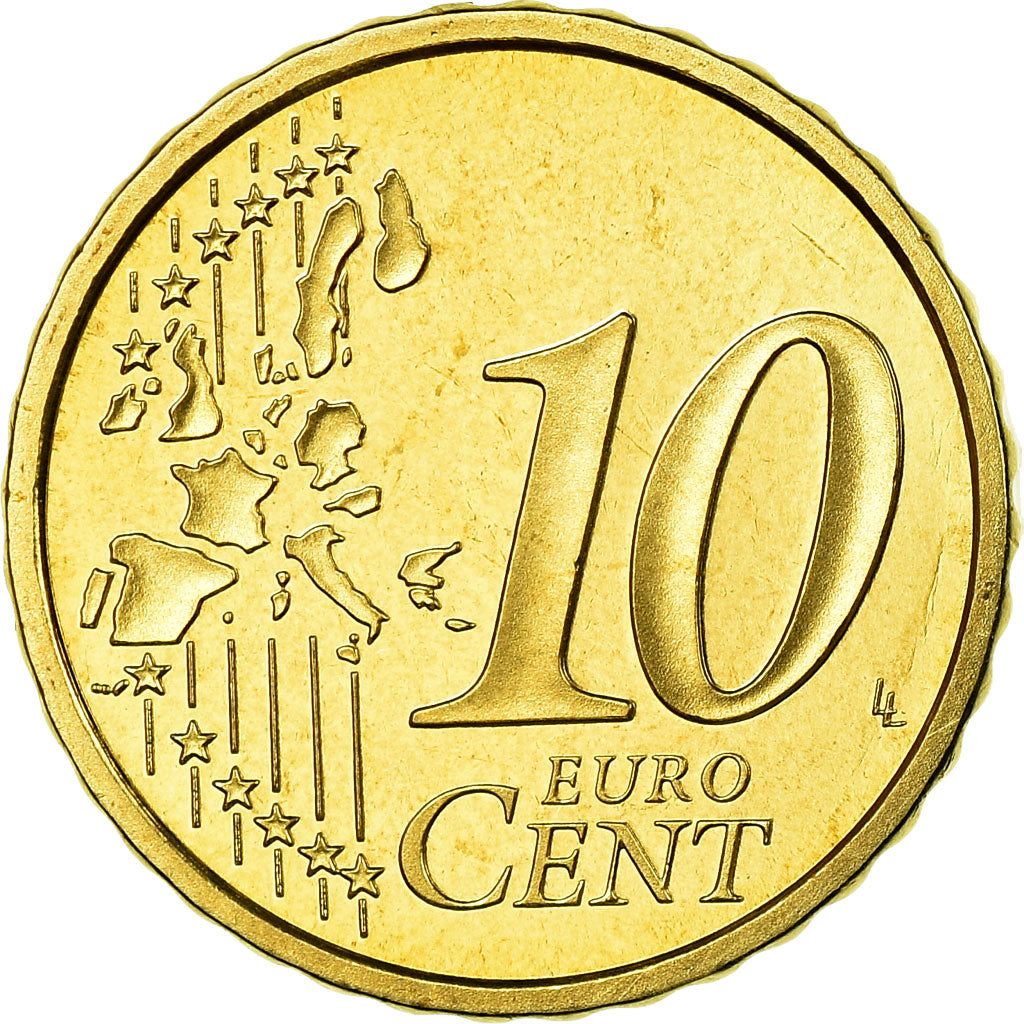 France, 10 Euro Cent, 2003, Proof, MS(65-70), Brass, KM:1285