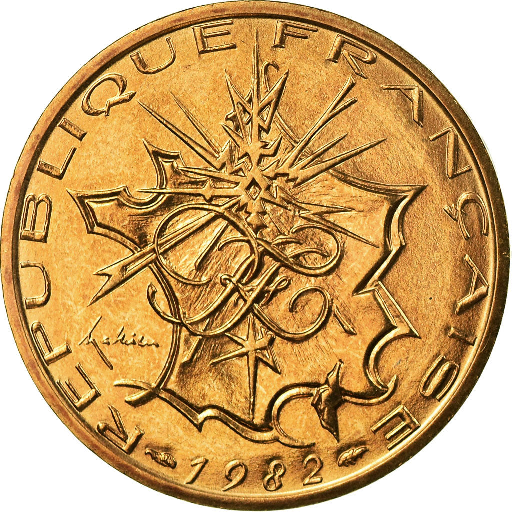 Moneta, Francja, Mathieu, 10 Francs, 1982, Paris, MS(65-70), Mosiądz niklowy