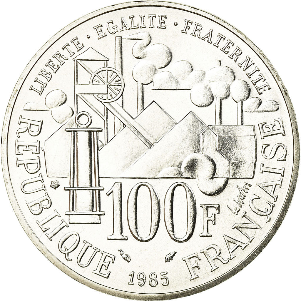 Munten, Frankrijk, Germinal, 100 Francs, 1985, FDC, Zilver, KM:957, Gadoury:900