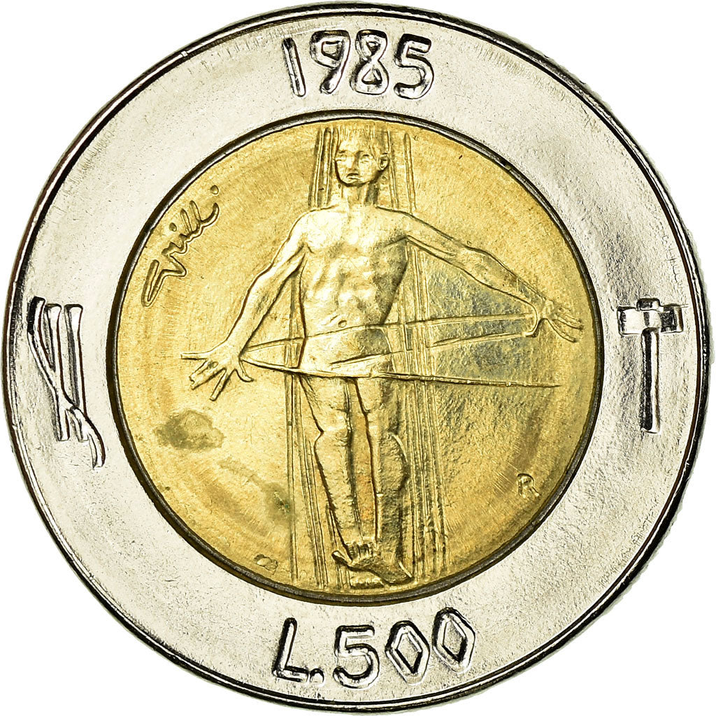 Coin, San Marino, 500 Lire, 1985, Rome, MS(63), Bi-Metallic, KM:181