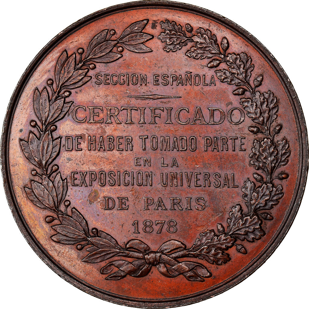 Espanha, Medal, Alfonso XII, Exposición Universal en París, Sección