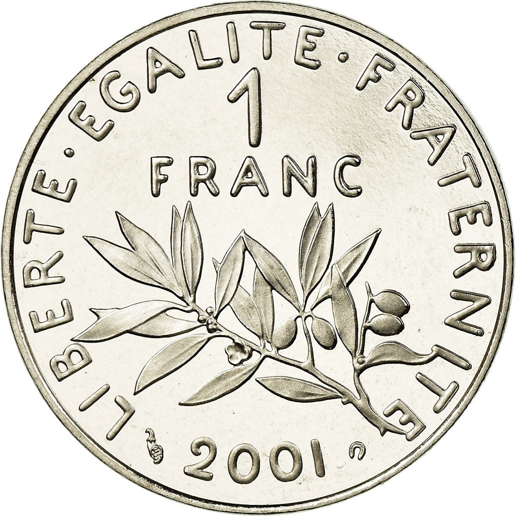 Munten, Frankrijk, Semeuse, Franc, 2001, Paris, Proof, FDC, Nickel, KM:925.2