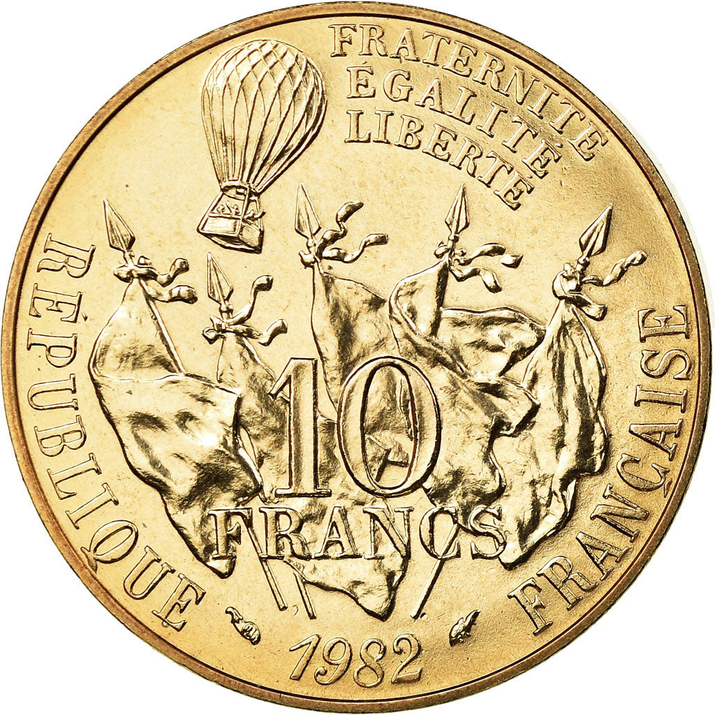 Moeda, França, Gambetta, 10 Francs, 1982, Paris, MS(65-70), Níquel-Bronze
