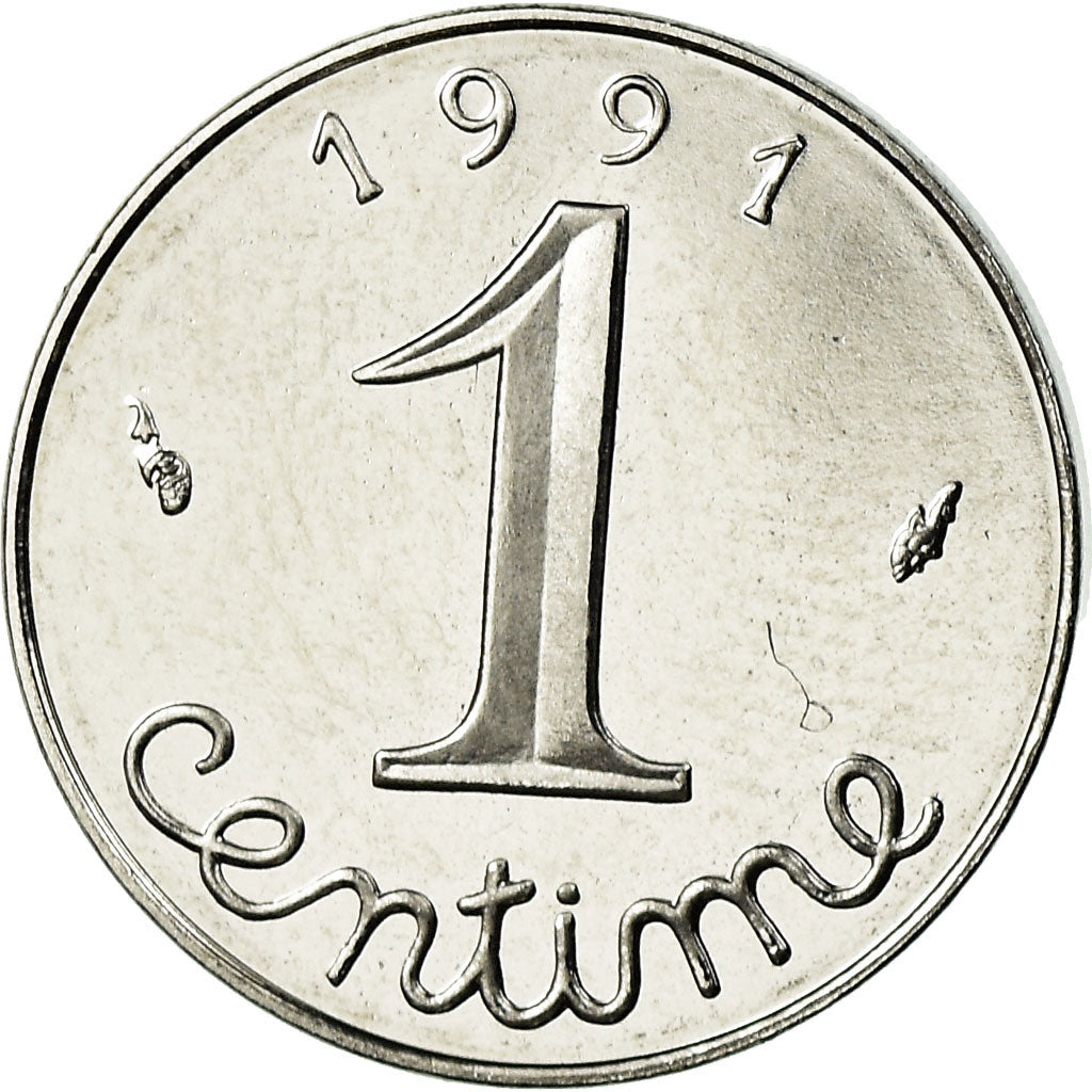 Coin, France, Épi, Centime, 1991, Paris, Proof, MS(65-70), Stainless Steel