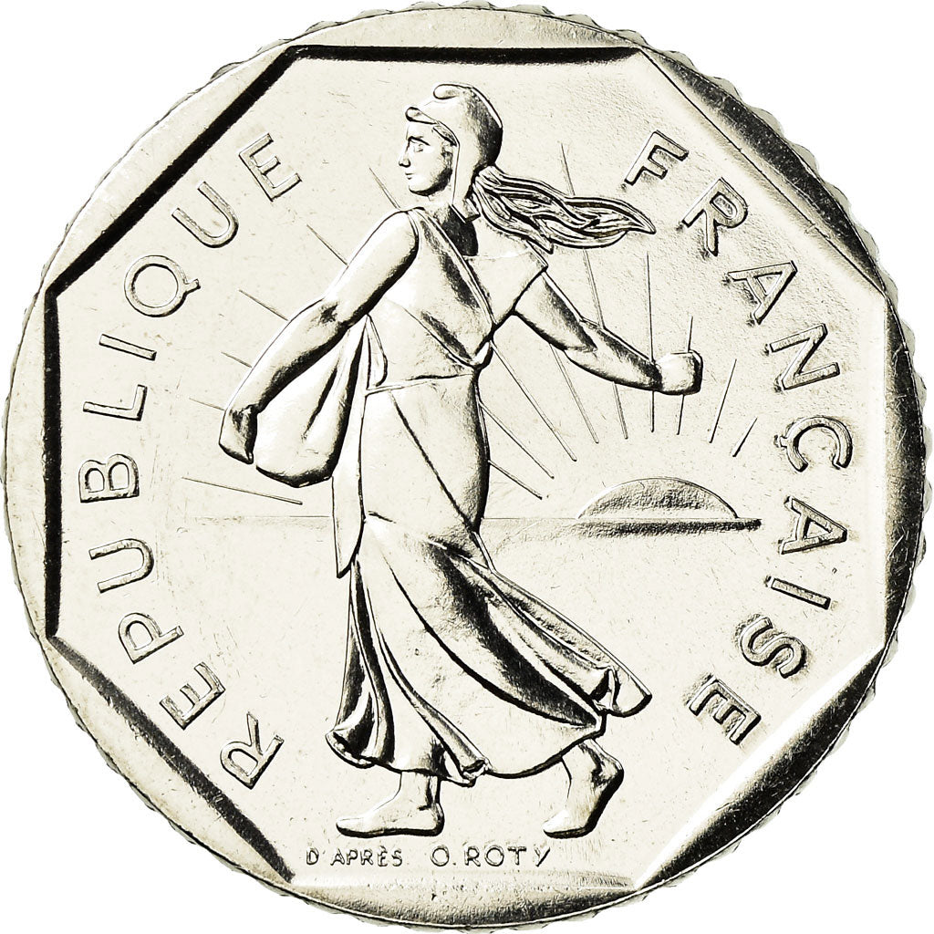 Munten, Frankrijk, Semeuse, 2 Francs, 1988, Paris, FDC, Nickel, KM:942.1