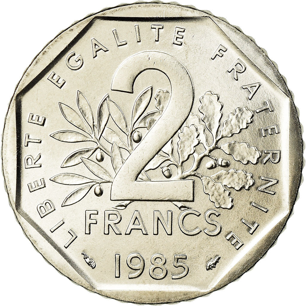 Munten, Frankrijk, Semeuse, 2 Francs, 1985, Paris, FDC, Nickel, KM:942.1