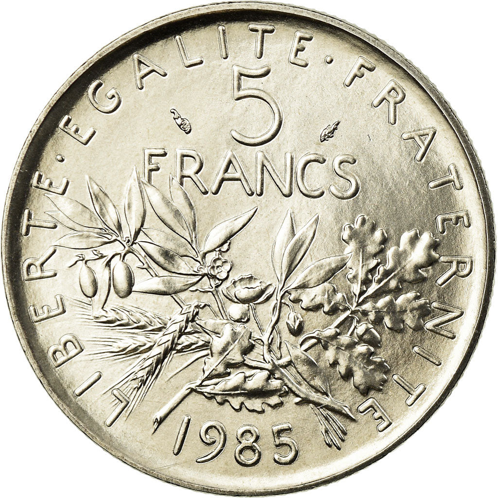 Moneta, Francia, Semeuse, 5 Francs, 1985, Paris, FDC, Nichel placcato