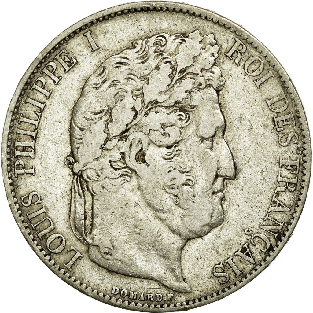 Coin, France, Louis-Philippe, 5 Francs, 1844, Bordeaux, VF(30-35), Silver