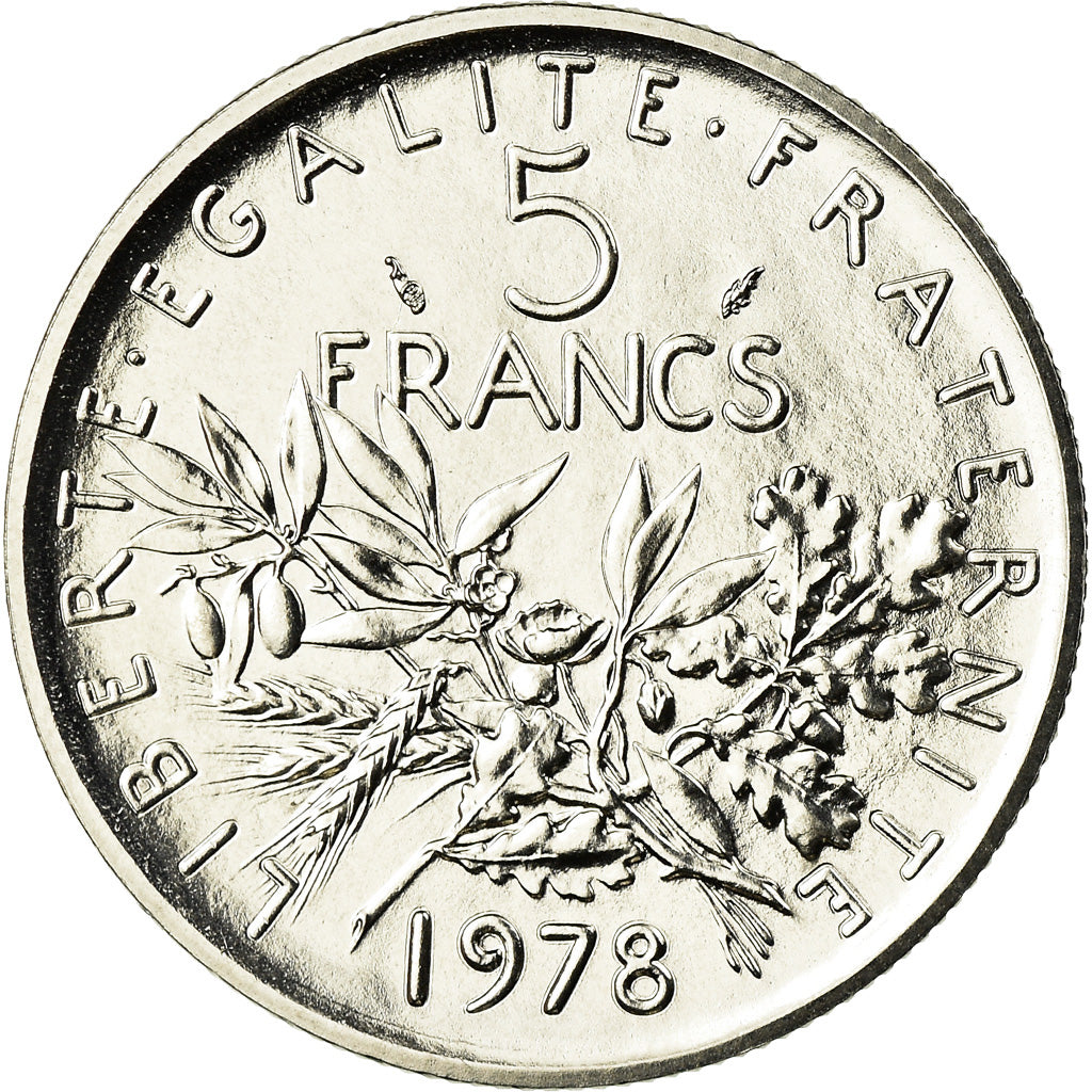 Moneda, Francia, Semeuse, 5 Francs, 1978, Paris, FDC, Níquel recubierto de