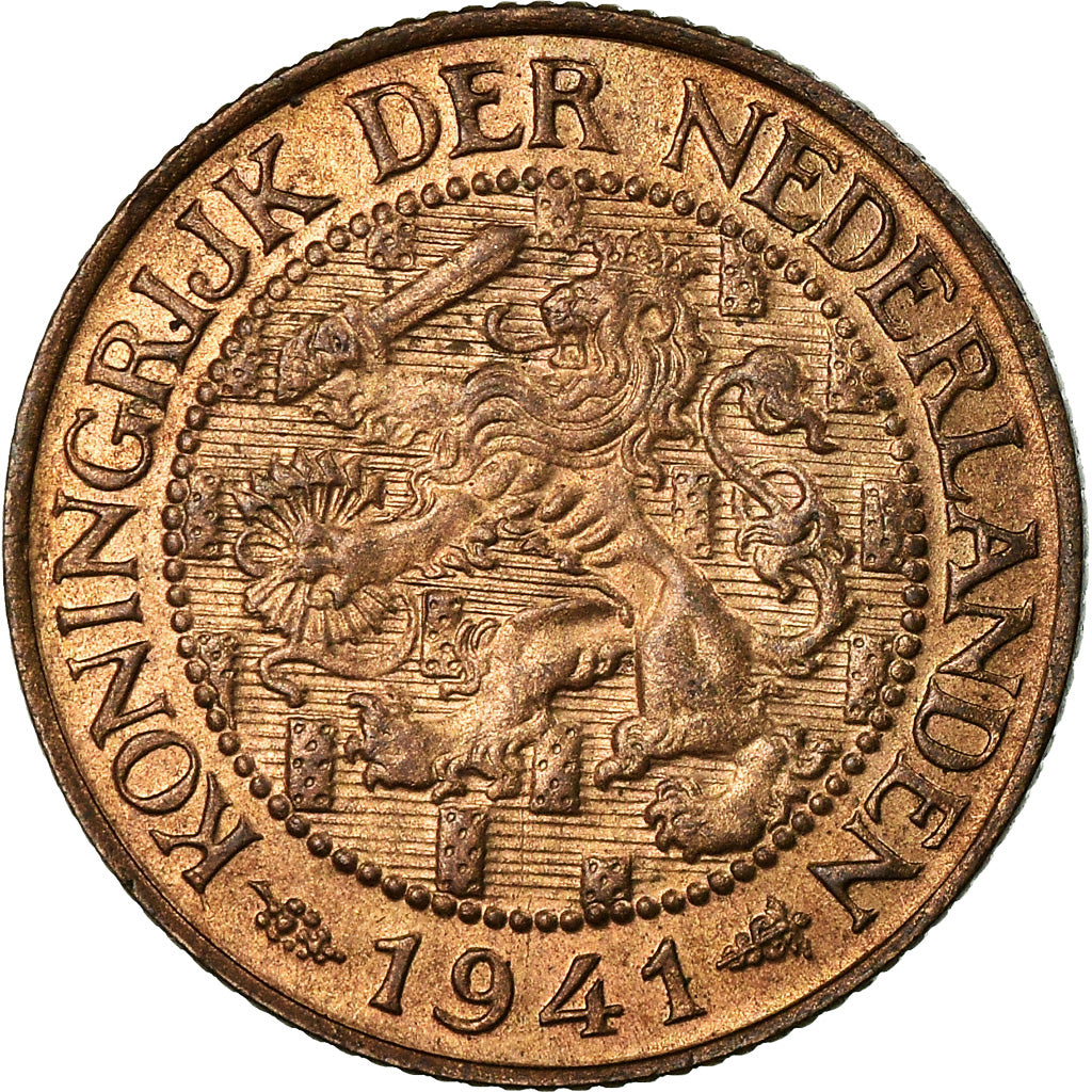 Moneta, Holandia, Wilhelmina I, Cent, 1941, EF(40-45), Bronze, KM:152