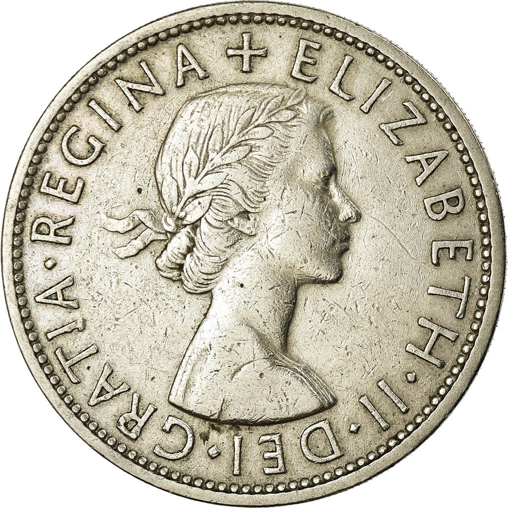 Coin, Great Britain, Elizabeth II, 1/2 Crown, 1958, EF(40-45), Copper-nickel