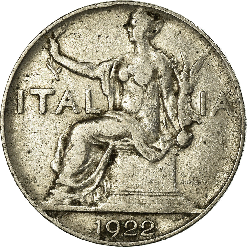 Münze, Italien, Vittorio Emanuele III, Lira, 1922, Rome, S+, Nickel, KM:62