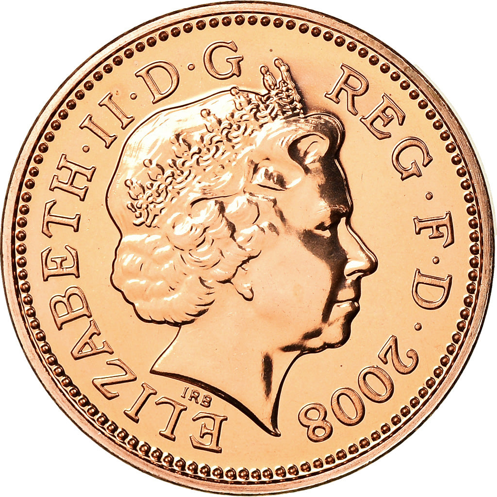 Coin, Great Britain, Elizabeth II, Penny, 2008, MS(63), Copper Plated Steel