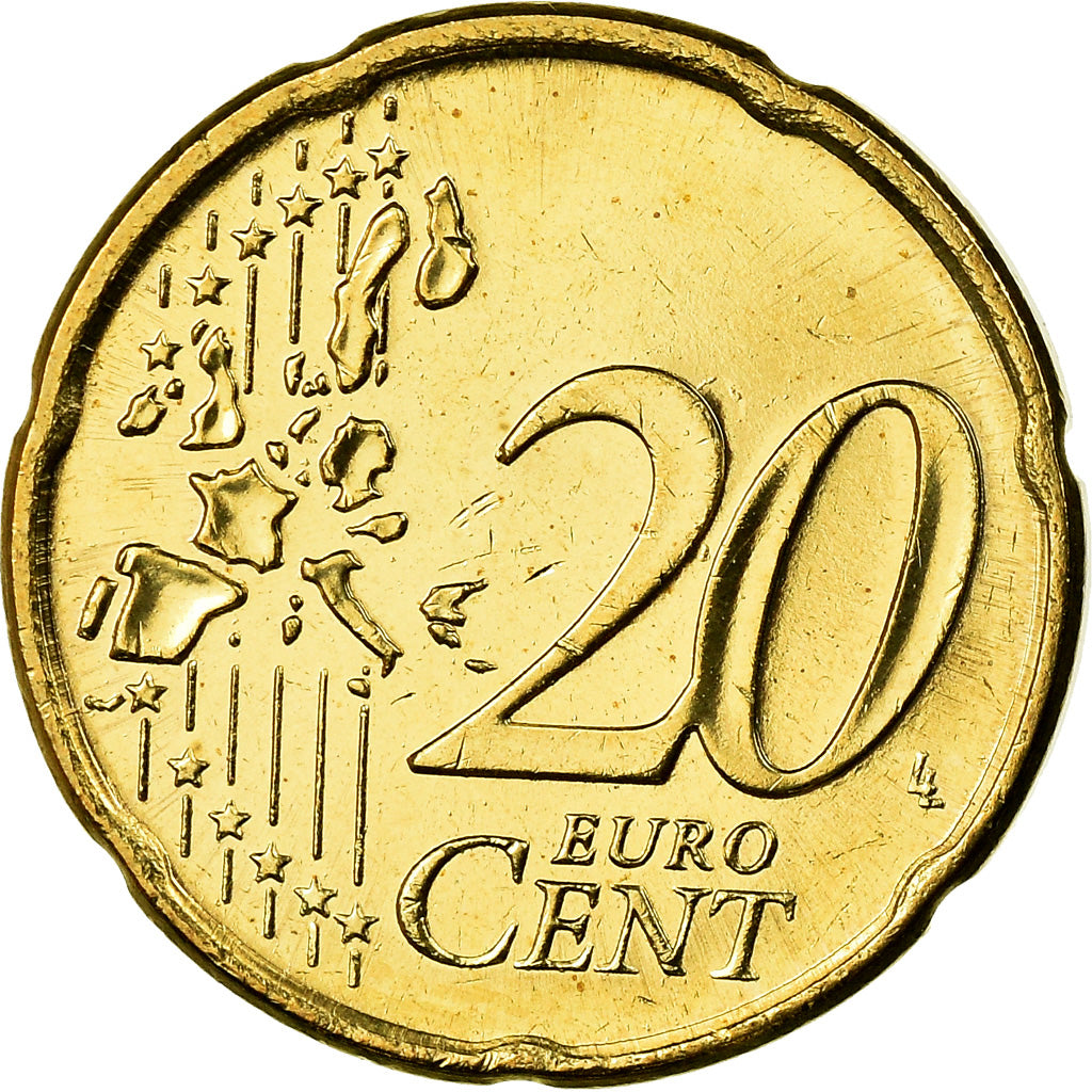 REPÚBLICA DE IRLANDA, 20 Euro Cent, 2002, SC, Latón, KM:36