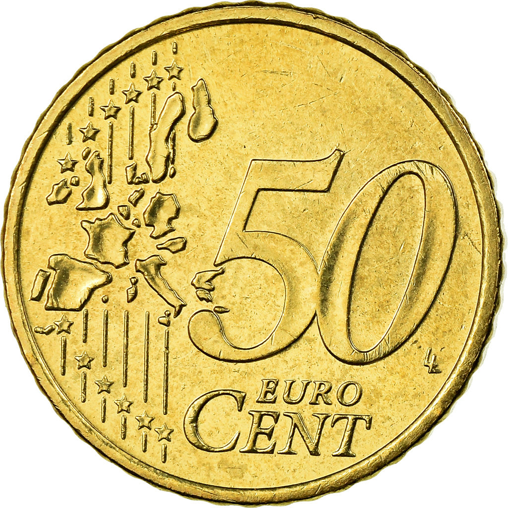 REPUBLIKA IRLANDII, 50 Euro Cent, 2002, Sandyford, MS(63), Mosiądz, KM:37