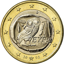 Grécia, Euro, 2002, MS(63), Bimetálico, KM:187