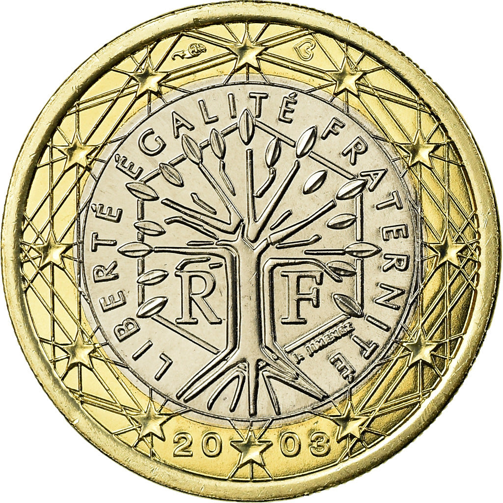 France, Euro, 2003, MS(65-70), Bi-Metallic, KM:1288