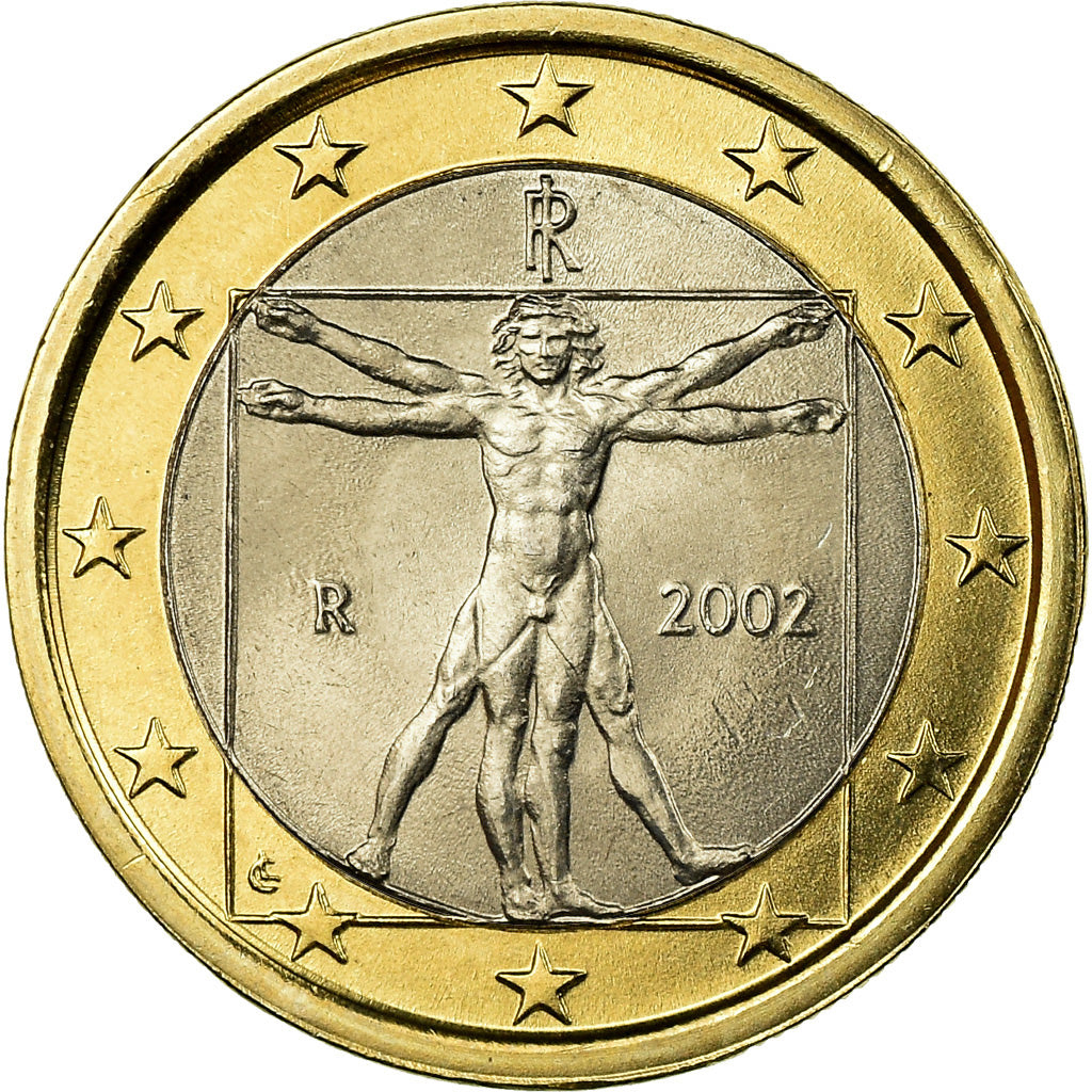 Italy, Euro, 2002, MS(65-70), Bi-Metallic, KM:216