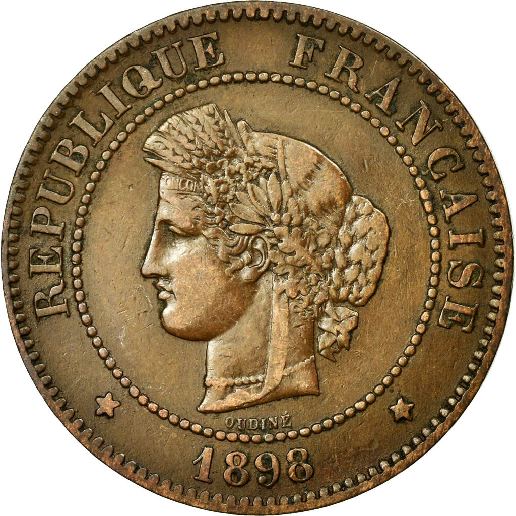 Monnaie, France, Cérès, 5 Centimes, 1898, Paris, TTB+, Bronze, KM:821.1