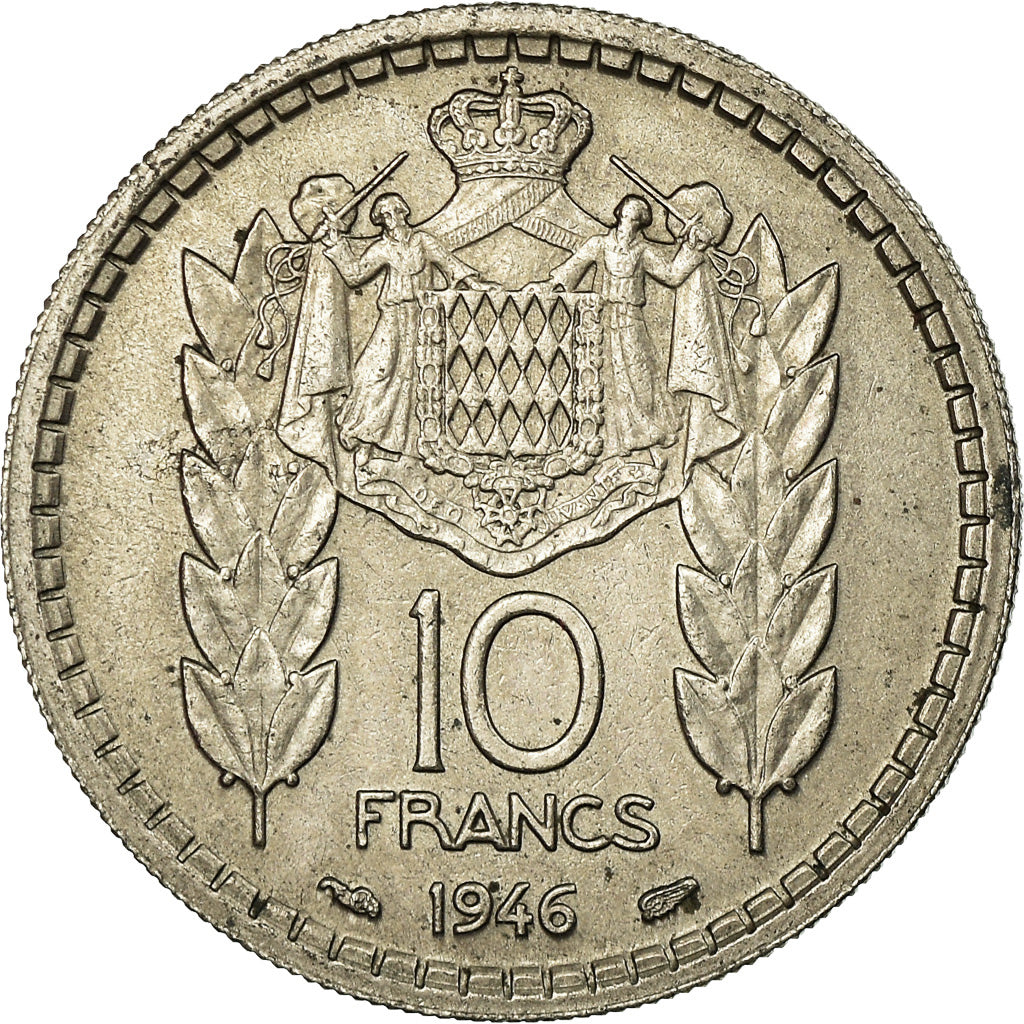 Monnaie, Monaco, Louis II, 10 Francs, 1946, TTB, Copper-nickel, Gadoury:136