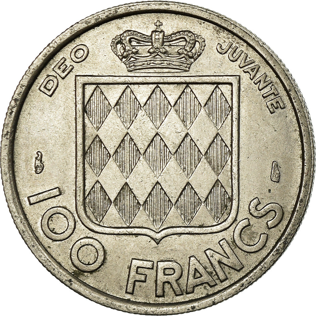 Monaco, Rainier III, 100 Francs, Cent, 1956, EF(40-45), Copper-nickel, KM:134