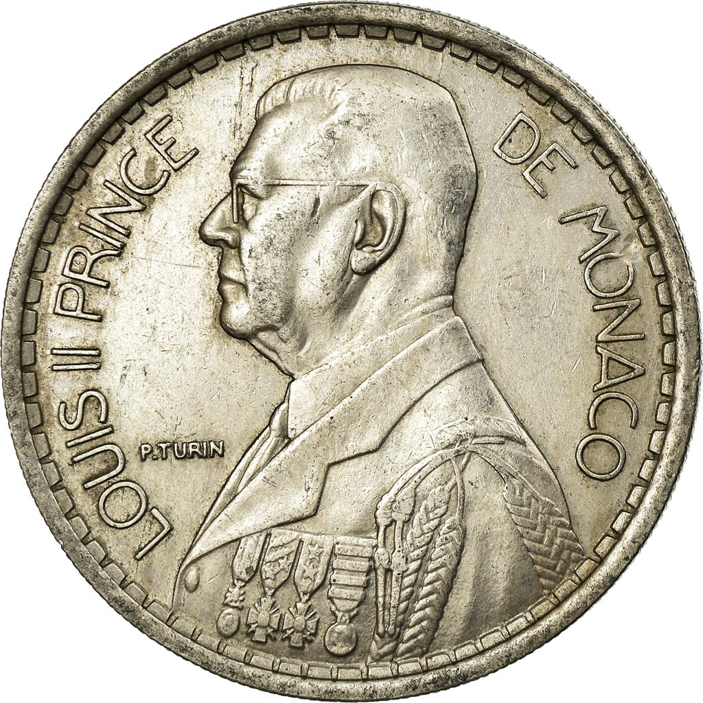 Coin, Monaco, Louis II, 20 Francs, Vingt, 1947, EF(40-45), Copper-nickel