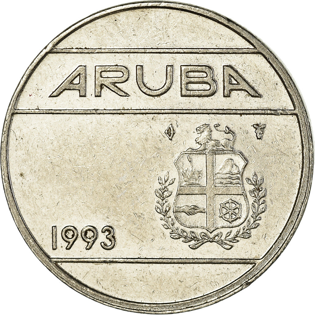 Moneta, Aruba, Beatrix, 25 Cents, 1993, Utrecht, BB, Acciaio lega nichel, KM:3