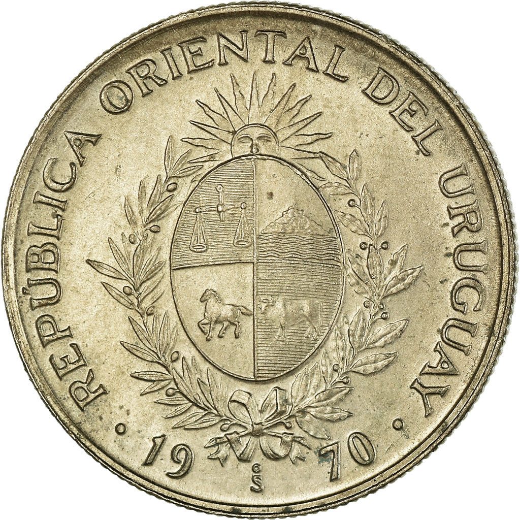 Monnaie, Uruguay, 20 Pesos, 1970, Santiago, TTB, Copper-Nickel-Zinc, KM:56