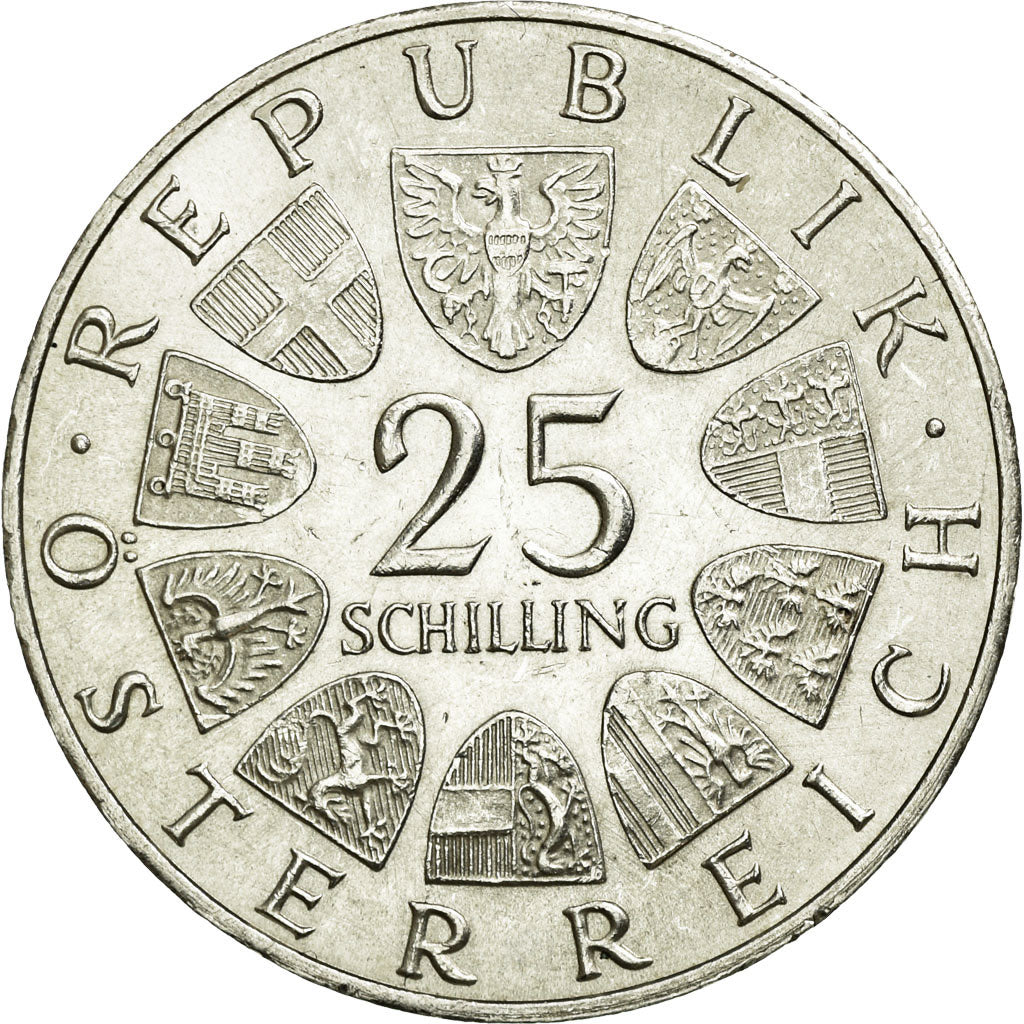 Coin, Austria, 25 Schilling, 1965, AU(55-58), Silver, KM:2897