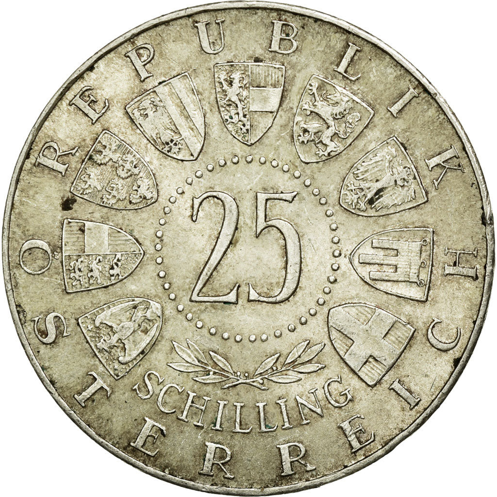 Coin, Austria, 25 Schilling, 1957, AU(50-53), Silver, KM:2883