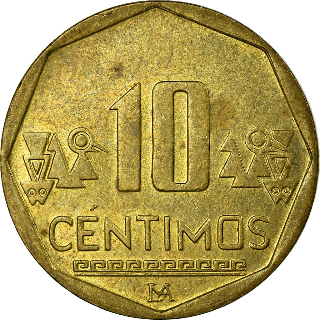 Monnaie, Pérou, 10 Centimos, 2011, Lima, TTB, Laiton, KM:305.4