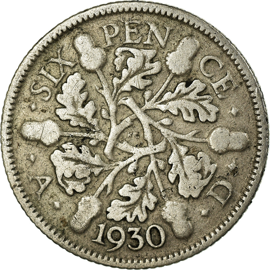 Moeda, Grã-Bretanha, George V, 6 Pence, 1930, VF(20-25), Prata, KM:832