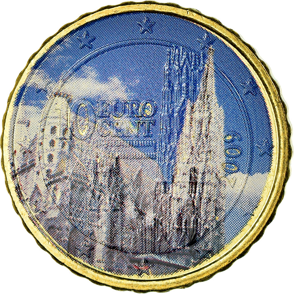 Austria, Cathédrale Vienne, 10 Euro Cent, 2009, Vienna, Colourized, AU(55-58)