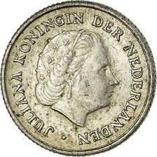 Coin, Netherlands Antilles, Juliana, 1/10 Gulden, 1963, EF(40-45), Silver, KM:3