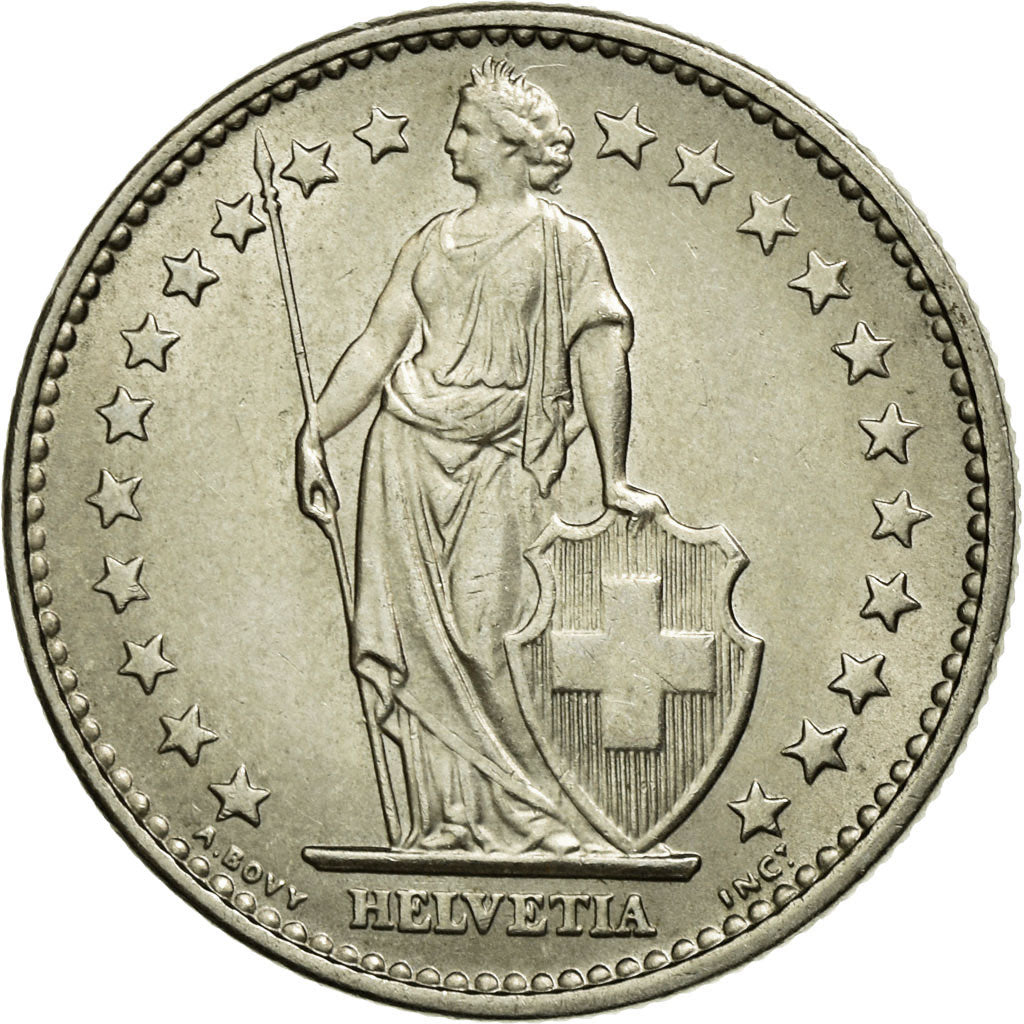 Coin, Switzerland, 2 Francs, 1968, Bern, AU(55-58), Copper-nickel, KM:21a.1