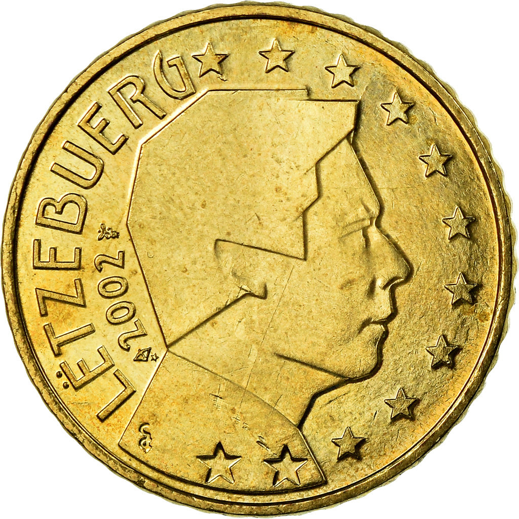 Luxemburg, 50 Euro Cent, 2002, VZ, Messing, KM:80